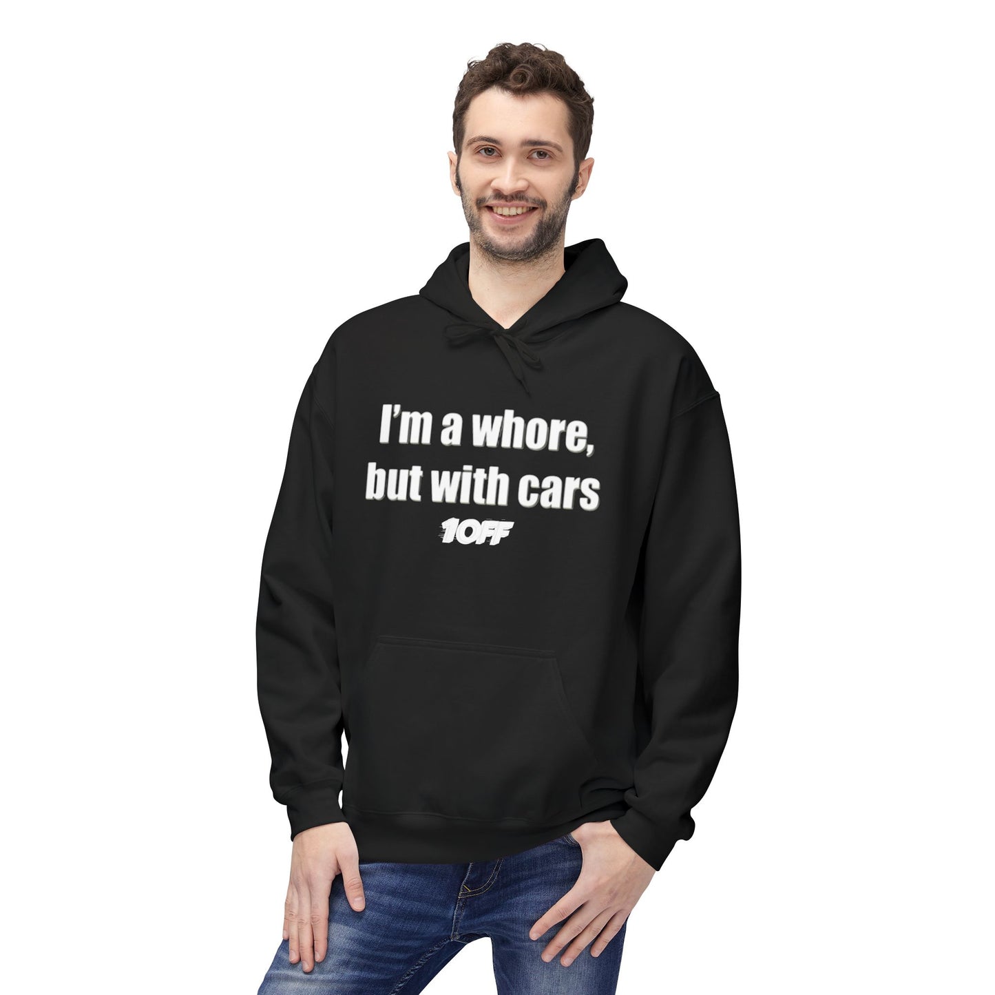 1OFF “Car whore” graphic hoodie